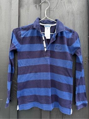 Jacadi Navy and Blue Striped Cotton Rugby Polo